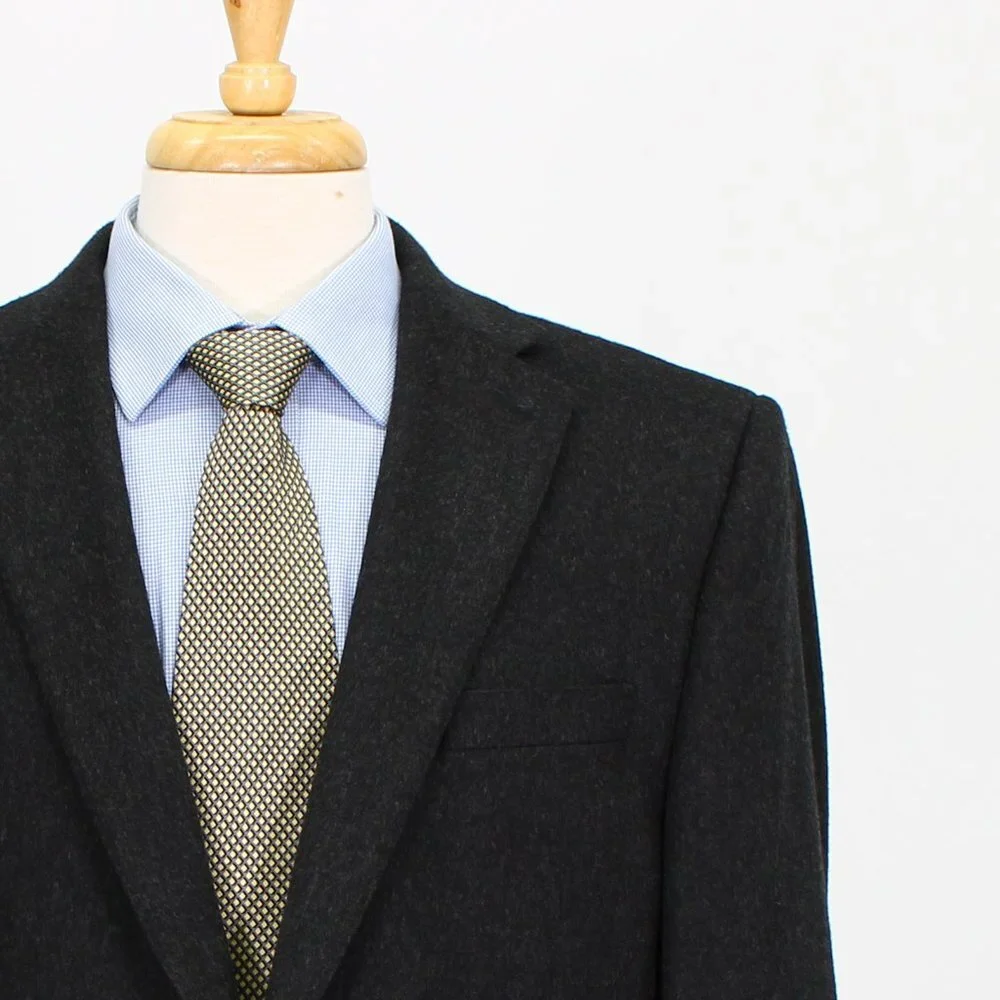 Saks Fifth Avenue 42L Gray Solid 2-Button Sport Coat Blazer Jacket O242